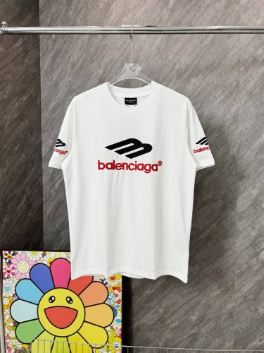 款号 G97 巴黎M标前后多处错位刺绣圆领短袖 balenciaga 官网Zp同步新款T恤 面料采用32支双纱280克高克重纯棉面料 同缸定织定染原版同色螺纹