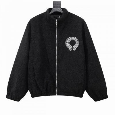 款号Y614 Chromehearts 克罗心 刺绣字母羊羔毛拼接棒球服外套 渠道精品 潮男潮女Zui爱的棒球服夹克，市场各级版本都有 细节你们一定要对比 ，最