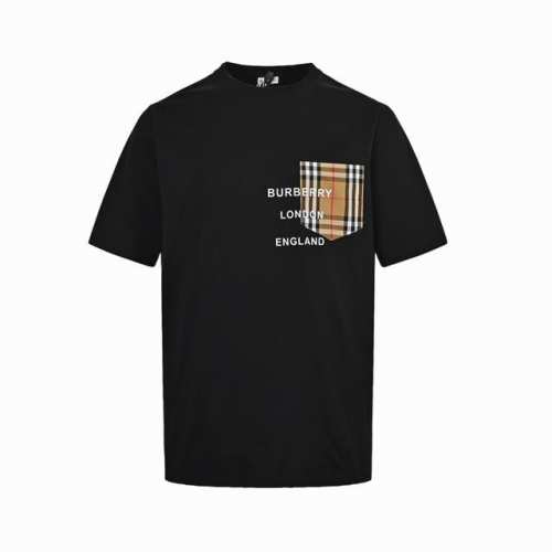 本地自取：140 burberry/巴宝莉 格纹口袋压胶字母短袖 经典Vintage格纹图案细诉百年英伦品牌的历史底蕴，精致而独到的一款时髦范儿T恤！客供细纹针