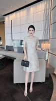 连衣裙 粉色 杏色 S~Xxl 5个码 ~2025 新款上新宽松型重工圆领刺绣腰果花醋酸面料A字连衣裙 重工时尚素色腰果花 简约而不简单 优雅高贵大气 超仙超美