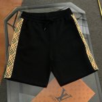 巴宝莉Burberry2025新款织带休闲运动短裤经典时尚款，客供太空棉面料，手感细腻，舒适透气！两侧定织格纹织带拼接，腰部松紧抽绳，原版五金辅料，做工细节都非