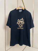 p170 爱马仕2025Ss大Logot恤 金色硅胶Logo尽显尊贵 双层螺纹领口 肩部通肩压条 280G纯棉面料 黑白双色 男女同款码数S-Xxl 2025