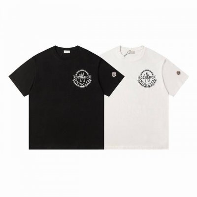 上新款号: M1034 Moncler 蒙口 官网同款印花图案 双纱纯棉短袖 - 260G双纱纯棉顶级面料 手感柔软 百分百纯棉独家出货 定染硫化黑无尘处理面料
