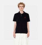 ami春夏新款Polo衫，Ami短袖 桑蚕丝Polo！精致小爱心刺绣！春夏新品男士女士休闲纯色翻领短袖T恤Polo衫！95%桑蚕丝网眼，5%氨纶采用高品质超细珠