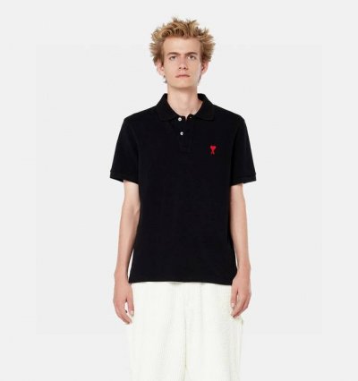 ami春夏新款Polo衫，Ami短袖 桑蚕丝Polo！精致小爱心刺绣！春夏新品男士女士休闲纯色翻领短袖T恤Polo衫！95%桑蚕丝网眼，5%氨纶采用高品质超细珠
