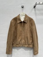 独家首发高端原单品质The R*M25春装新品 复古摩登时髦夹克皮衣 Overzise下摆抽绳设计 立体剪裁看似简单版型超重工 定制顶级进口100%鹿皮绒小羊皮