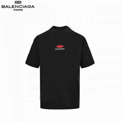 balenciga 巴黎世家 25Ss 硅胶小字母短袖T恤 对色定染面料 进口立体前后绣花工艺 潮流感十足 定染纯棉面料 Os版型 三标齐全 男女同款 颜色 黑