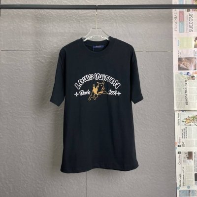 A69 louis Vuitton路易威登Lv 采用300足克面料 棕色小法斗 刺绣工艺 宽松版型 男女同款短袖 独家专供新款原单休闲短袖 高端定制 高版本 时