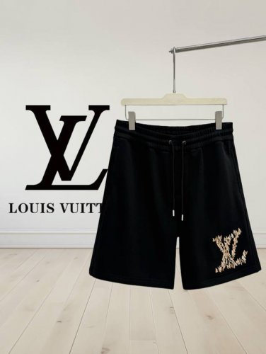 高品质] Louis Vuitton路易威登 纯棉400G毛圈面料短裤小帆船组合字母Logo刺绣工艺标识 短裤休闲五分裤 实打实重磅400克毛圈面料 不缩水不变