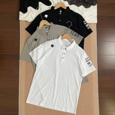 供 Descente 迪桑特 综训系列 袖口立体字母印花 冰丝速干无痕商务Polo -颠覆性面料采用瑞士冰感纤维科技+3D立体编织工艺，独创弹力记忆因子实现 悬