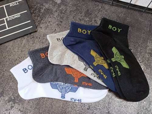 50 Boy London/伦敦男孩 网眼超透气 短袜/袜子 5双装 外贸单 一包5双装 男女通用 37-44都可穿 夏季新款 网眼设计 更加透气 优质棉料 舒
