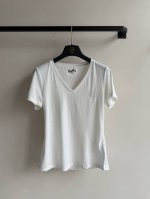 hermé*新款短袖T恤，小V领款式2色ＳＭＬ.