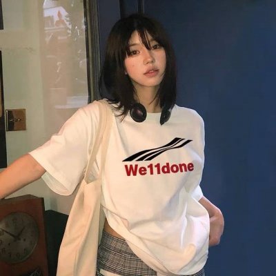 w50# We11Done夏季新款简约字母刺绣短袖T恤 高克重300克双纱精梳棉纯棉面料 成衣经高温洗水定型 颜色：藏青色、白色 码数：S、M、L