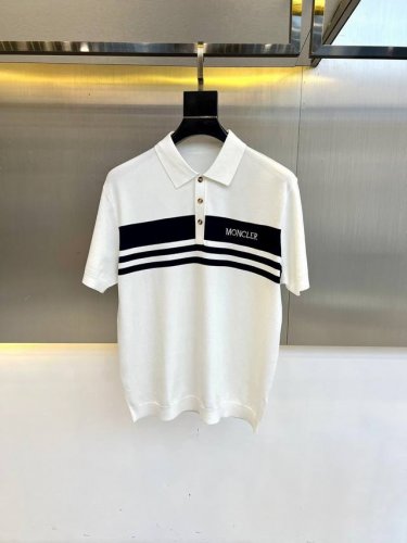 Mon蒙口、25S春夏新款，男士经典条纹嵌花桑蚕丝伊力特针织圆领短袖T恤衫！选用客供进口纤维混纺伊力特面料，主要成分超细，高弹的曲珠纱，面料具有独特的亲水性，手