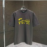 Fend* 芬迪* 2025春夏新款短袖T恤 重磅纯棉字母Logo植绒+立体硅胶 颜色：黑色 白色 巧克力色 安可拉红 码数：S M L Xl Xxl