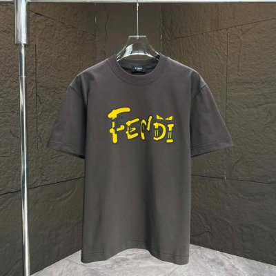 Fend* 芬迪* 2025春夏新款短袖T恤 重磅纯棉字母Logo植绒+立体硅胶 颜色：黑色 白色 巧克力色 安可拉红 码数：S M L Xl Xxl