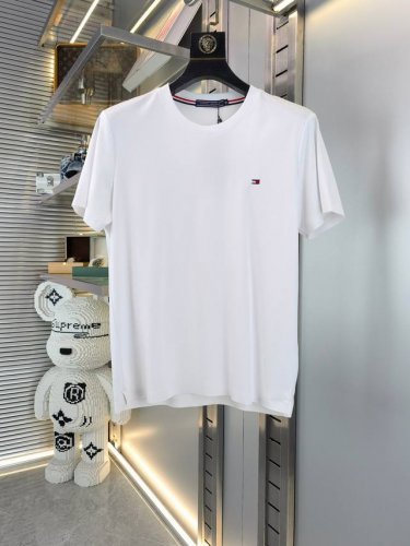 Tommy Hilfiger 汤米-25Ss新款春夏短袖T恤，最高版本客供定制高端双面丝光棉面料简单时尚款，拼色螺纹超级好看！胸前刺绣经典Logo简单大方的款式