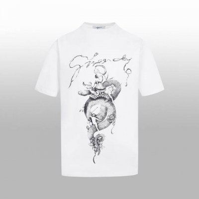 高版本 Givench* 春夏新款短袖T-Shirt 欧洲数码直喷技术 260克高克重棉感面料 挺括有型 图案清晰如手绘 复古插画 无性别穿搭 情侣闺蜜可同款演
