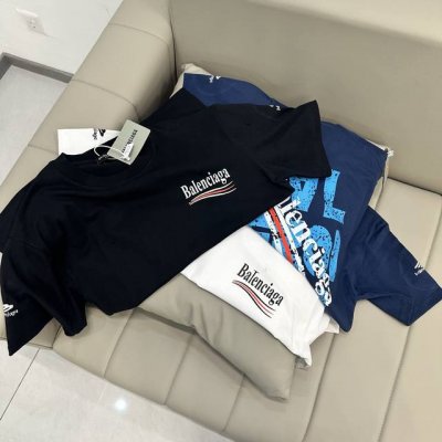 顶级版本 2025Ssbalenciaga巴黎世家3M刺绣印花短袖 破洞工艺独家版本 购入原版开模打造，全套定制辅料，细节决定成败 面料：规格采用实打实280G