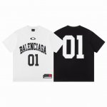 Balenciaga 巴黎世家25Ss 01号球衣短袖T恤 Balenc*Aga 2025 Ss 春夏新款 重工针织圆领短袖 定制高品质洗水针织面料 前胸品牌字