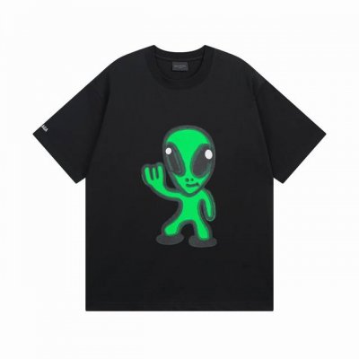 balenciaga 巴黎世家2025 Ss 前面外星人后面笑脸直喷短袖T恤 本市场No.1的质量 真正天花板品质 全部原版开发注意细节图 避免被盗图商家混发