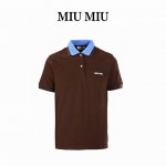 miu Miu缪缪Mm 蓝拼领珠地布短袖Polo衫 正品6317购入开发，采用双股精疏棉珠地布 克面料，定制扁机罗纹，进口刺绣，面料酵洗，定制辅料，合身版型 S