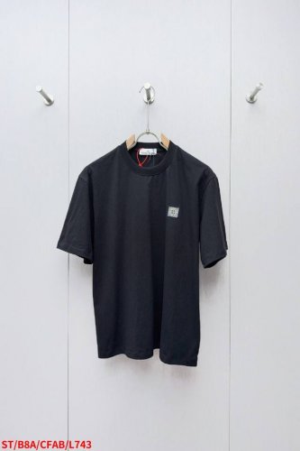 l743 St石头岛Stonelsland徽章贴布绣短袖 开版-实体柜台-顶奢品质 秒杀市面一切版 定制潮韵双股纤麻棉面料，深邃之魅Compass微章贴饰点缀于