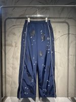 balenciaga巴黎世家新款Blcg 25Fw秀款Loop Sports Icon刺绣手绘做脏连帽夹克 运动裤 运动套装 太酷了 电光蓝科技面料 手工手绘做