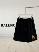 高品质] Balenciaga巴黎世家 2025夏季新款经典短裤体闲五分裤火焰字母拼色刺绣Logo工艺 区别市场普通版本 实打实重磅400克毛圈面料 不缩水不变