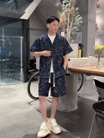 短袖 短裤130 短袖 短裤130 Lv X Ss25王鹤棣同款 路易威登星星老花满印牛仔短袖牛仔短裤 Louis Vuitton路易威登牛仔多处拼接外套今年的