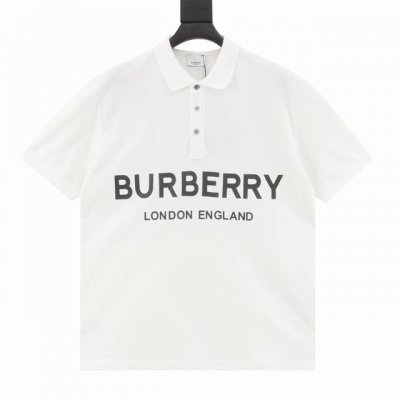 Burberry 巴宝莉 胸前双排字母短袖polo衫 衣领为双系统提花定织扁机制成，有弹性，不变形，衣服全部原生布捆边，前胸双层面筒，无明线，无散口，袖口，前胸