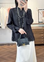 新款真丝欧根纱拼定位蕾丝防晒外披 颜色：杏色～黑色 码数：S～Xl