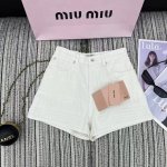 强烈推荐 25年早春夏系列 Miu*新款牛仔短裤 Sml