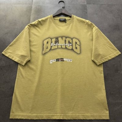 爆款推荐S~Xl Balenciaga巴黎世家2025新款模糊可乐短袖T恤 原版面料高版本高品质 网红明星同款 阿苏特洗水磨破水洗后250G克重 阿苏特工加喷印