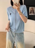 天丝绞花小狗短袖