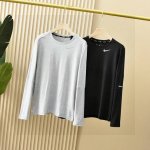 上新 高弹柔软舒适运动上衣 Nike 耐克男子春季运动长袖T恤打底衫外穿速干衣男士吸汗透气运动健身上衣 ！！ 颜色：黑色，灰色 尺码：M-3Xl 男士运动速干紧