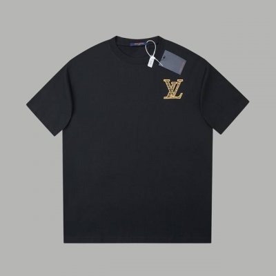 上新 顶级复刻版本 Lv路易威登 25Ss早春新款 撞色贴布字母Logo短袖 轻奢主义 男女日常通勤穿搭必备单品 正确版本 欢迎对比 详细特征 320克 % 纯