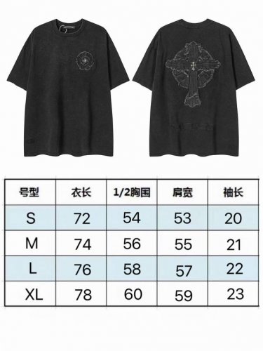 现货 2260 新款克罗高端尖货洗水重工叠布刺绣男女宽松圆领短袖T恤 250克32支纯棉 颜色：黑色 码数：S M L Xl