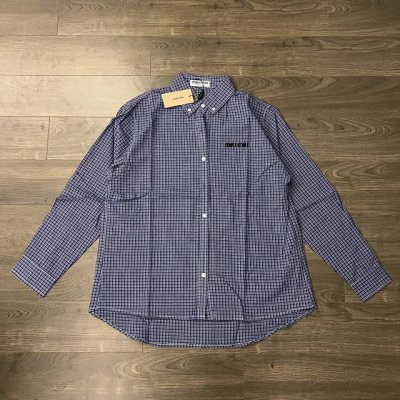 miu Miu 缪缪 24Ss 专柜同步小格子刺绣徽标单排扣休闲长款翻领长袖衬衫-顶级原单版本 Color：蓝格子 Size：S M L Xl Number：2