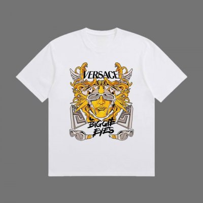 高端品质 Versace 2025Fall 春夏系列 Dj美杜莎短袖T恤 区别普通印花 定织270G32支双纱纯棉面料 宽松版型 男女同款 Size：S M L