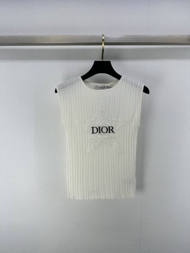 dio*上新细节 25 春夏新款针织五角星背心 经典幸运星字母珠片Logo刺绣装饰 竖条纹纹理显瘦 高级时髦百搭 3色3码Sml p