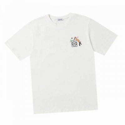 罗意威 Loewe 夏季新款 Sunafuiita联名兔子吃草圆领短袖T恤 品牌Logo重工艺设计 高端定制丝光云朵棉面料.手感柔软.穿着舒适.专柜级别精致车线