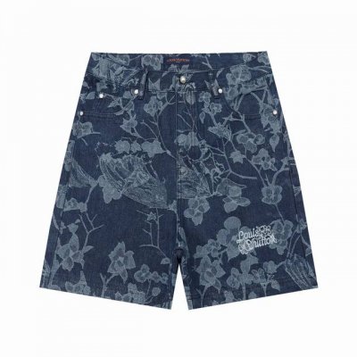 p140 Lv 驴家 2025新款 轻奢主义 花卉提花 高密度刺绣字母Logo 男女同款 牛仔短裤 · 采用水洗白兰花提花丹宁面料 · 进口绣花机刺绣工艺 ·