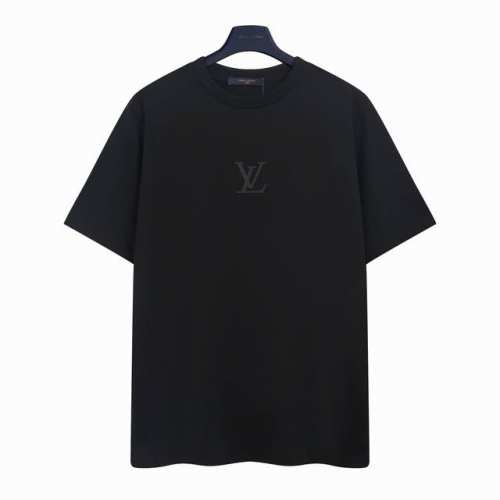 路易威登 Lv 前后Logo立体印花短袖T恤 前后幅采用进口厚板胶浆立体印花工艺 采用32S纯棉双纱平纹面料，克重260G，亲肤持久保型，配套350G螺纹同缸定