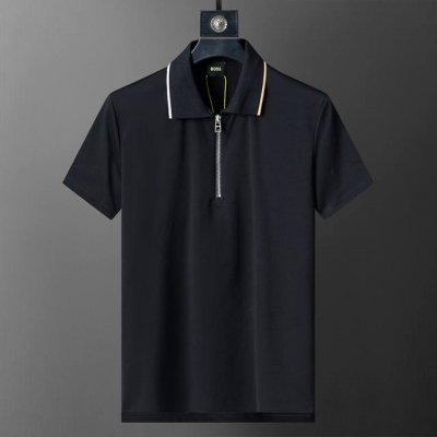 春夏官网同步新款翻领polo T恤，双面棉面料 原版五金 款式时尚 帅气，面料舒适，做工严谨 ，走线工整。上身效果好 码数 M-3Xl 黑色