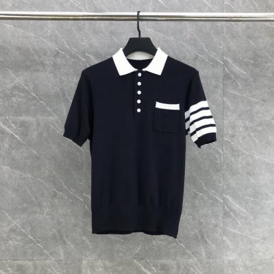 针织四杠小白狗翻领polo 码数：1-4 颜色：白、蓝、灰