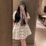 新款上新 Thom Brown* 配领带学院风Tb小狗满印衬衫连衣裙高品质满印减龄学院风短袖 3558Sml