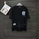 克罗心2025新款泼墨手绘马蹄Logo情侣款短袖T恤 高版本高版本 原版面料 数码直喷印花工艺 网红明星同款 高版本 高 品质 面料采用300克纯棉面料 手感超