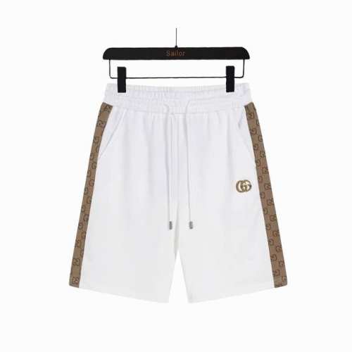 实拍细节图+尺码表 Gucci 古驰 双G字母刺绣双边织带Logo标识 五分裤 高品质牛肚面料 特别手感 超级质感 舒适柔软透气 休闲宽松版型 潮流男女同款 短