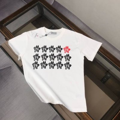 款号：G2156 2025早春Moncler 蒙口 官网同款印花图案 双纱纯棉短袖 - 260G双纱纯棉顶级面料 手感柔软 百分百纯棉独家出货 定染硫化黑无尘处